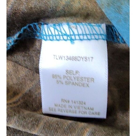 Time Line 3X Browns/Blues Tie Dye Zipper‎ Shoulder Drape Neck Top Tank Shell - Picture 8 of 8